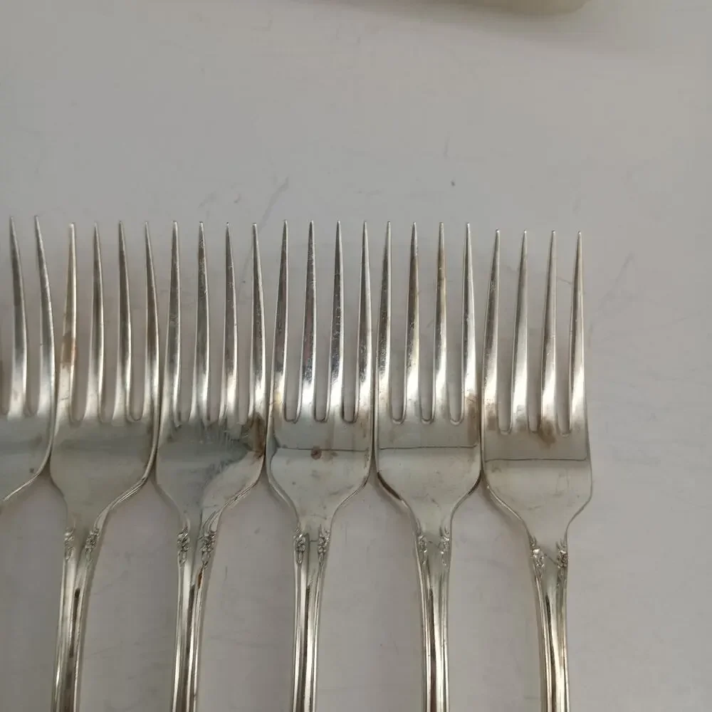 8X DF Vtg 1968 Oneida Community Silverplate Fredericksburg Dinner Forks